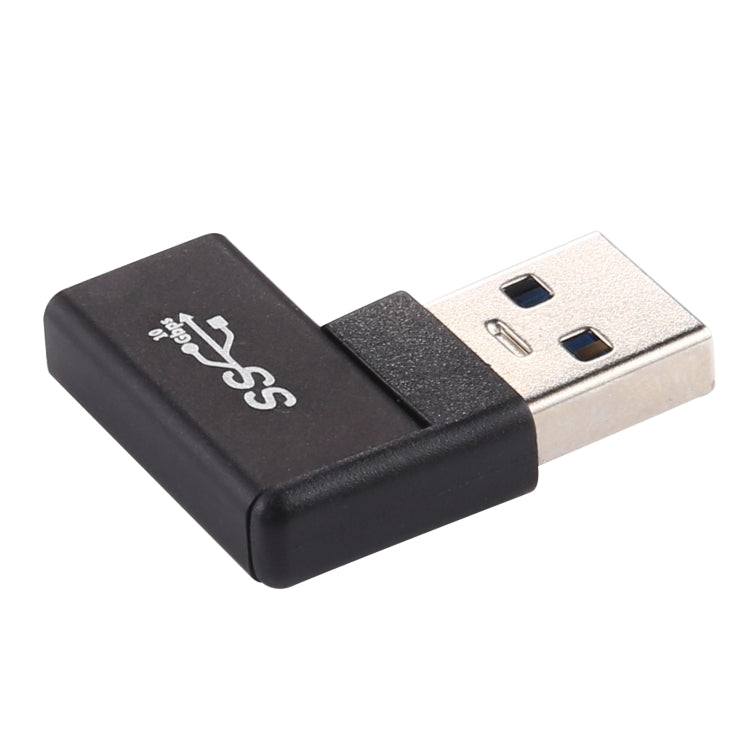 Type-C / USB-C Female to USB 3.0 Male 90 Degree Elbow Head Aluminium Alloy Adapter, Type-C Female to USB 3.0 Male