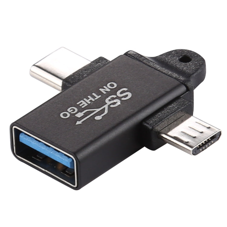 USB 3.0 Female to Type-C / USB-C Male + Micro Male Aluminium Alloy