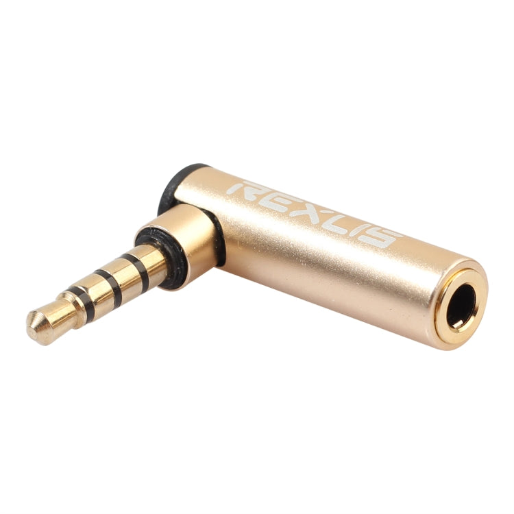 REXLIS BK3567 3.5mm Male + 3.5mm Female L-shaped 90 Degree Elbow