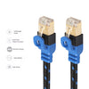 REXLIS CAT7-2 Gold-plated CAT7 Flat Ethernet 10 Gigabit Two-color Braided Network LAN Cable for Modem Router LAN Network, with Shielded RJ45 Connectors, Length: 5m, Length: 5m