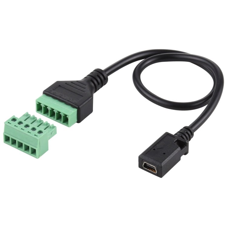 Mini 5 Pin Female to 5 Pin Pluggable Terminals Solder-free USB
