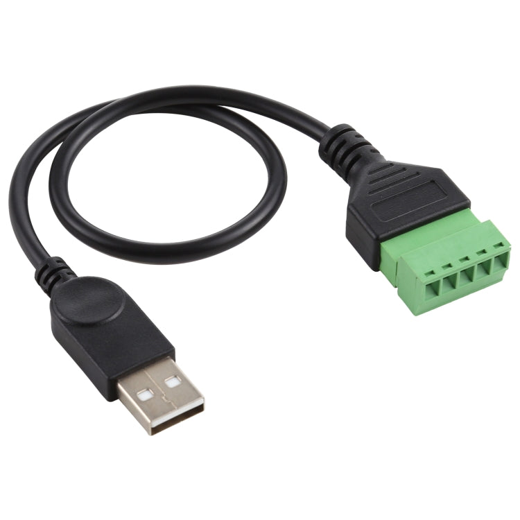 USB Male to 5 Pin Pluggable Terminals Solder-free USB Connector Solderless Connection Adapter Cable, Length: 30cm, USB Male