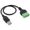 USB Male to 5 Pin Pluggable Terminals Solder-free USB Connector Solderless Connection Adapter Cable, Length: 30cm, USB Male