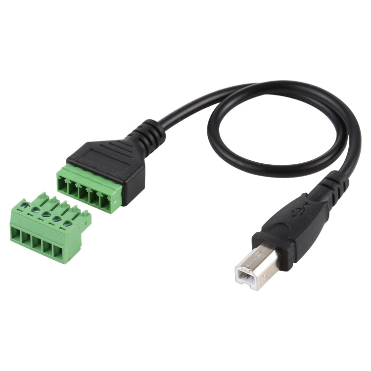 USB Type-B Male Plug to 5 Pin Pluggable Terminals Solder-free USB