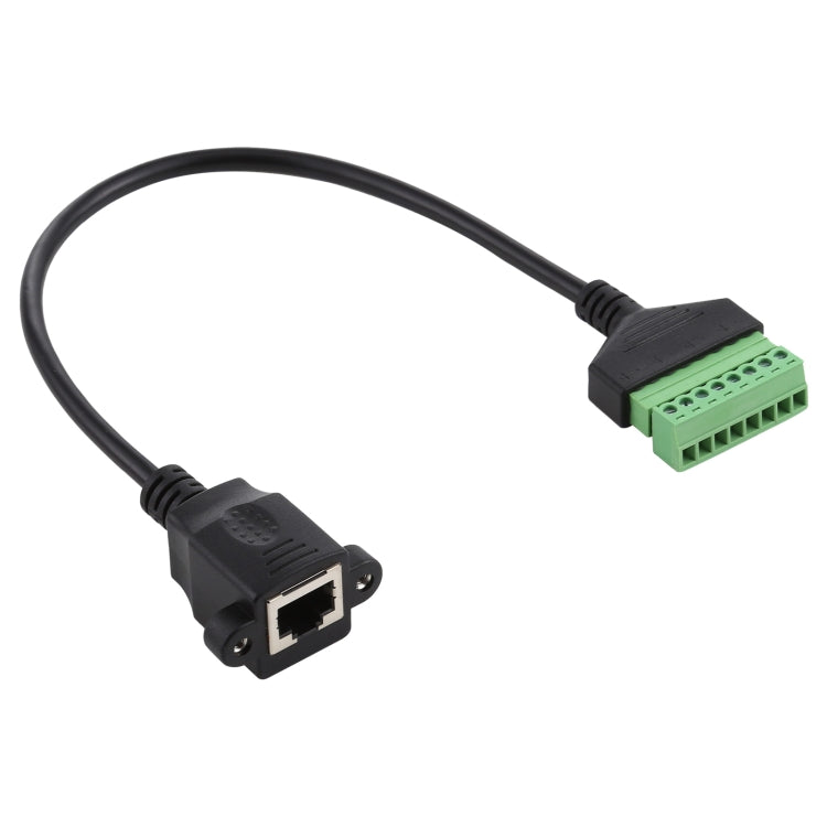 RJ45 Female Plug to 8 Pin Pluggable Terminals Solder-free USB Connector Solderless Connection Adapter Cable, Length: 30cm, RJ45 Female