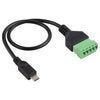 Micro USB Male to 5 Pin Pluggable Terminals Solder-free USB Connector Solderless Connection Adapter Cable, Length: 30cm, Micro USB Male