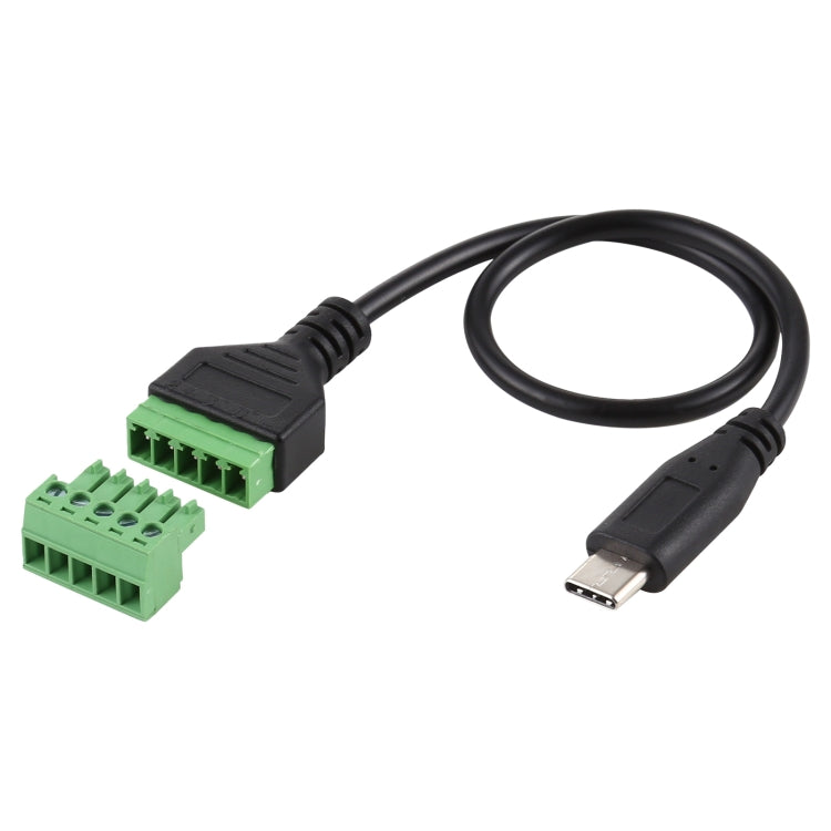 USB-C / Type-C Male to 5 Pin Pluggable Terminals Solder-free USB