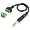 6.35mm Male to 3 Pin Pluggable Terminals Solder-free Connector