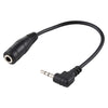 2.5mm Right Angle Male Plug to 3.5mm Female Jack Stereo AUX Audio DC