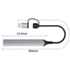 V252B 4 in 1 USB + USB-C/Type-C to USB Multifunctional Docking Station HUB Adapter, V252B