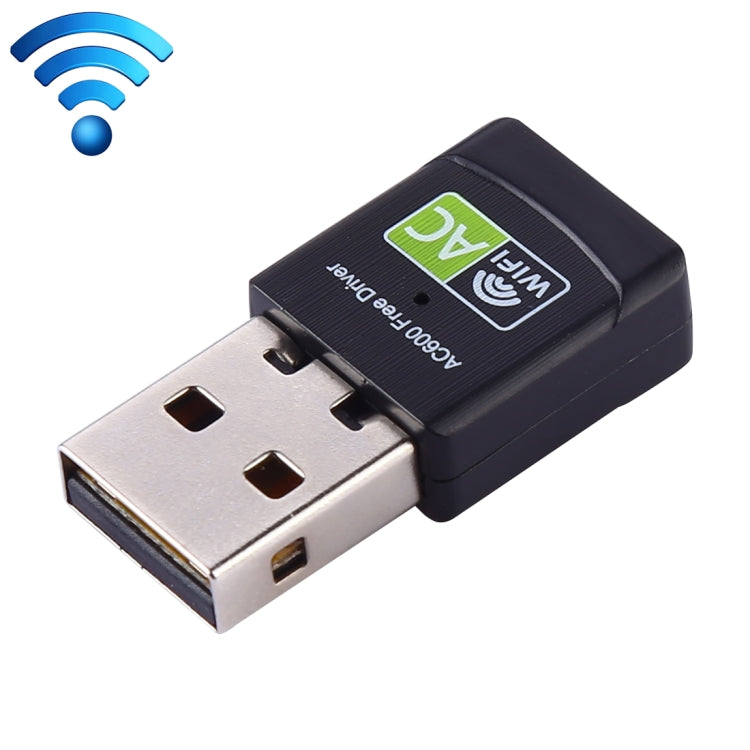 AC600Mbps 2.4GHz & 5GHz Dual Band USB 2.0 WiFi Free Drive Adapter