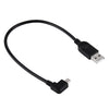 90 Degree Angle Left Mini USB to USB Data / Charging Cable