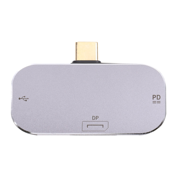 3 in 1 USB-C / Type-C Male to Dual USB-C / Type-C + DP Female Adapter, Dual USB-C / Type-C + DP