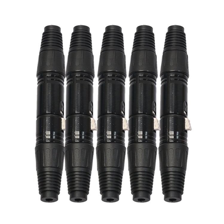 5 Pairs Black 3 Pin XLR Audio Cable Connector Male and Female