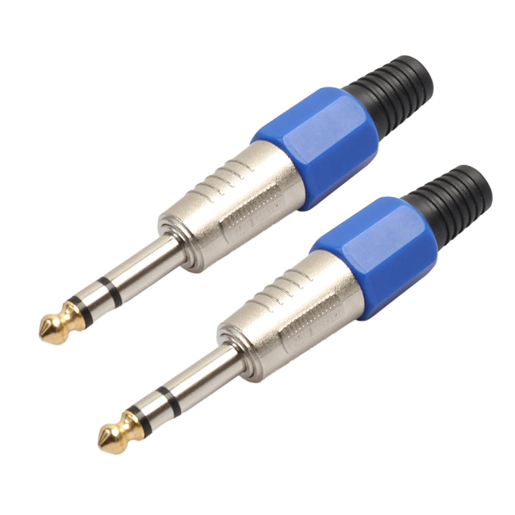 2 PCS 6.35mm Gold-plating Audio Plug Stereo Microphone Cord Plug, 2 PCS