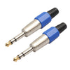 2 PCS 6.35mm Gold-plating Audio Plug Stereo Microphone Cord Plug, 2 PCS