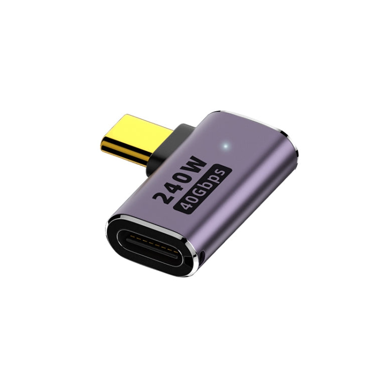 240W USB-C/Type-C Female to USB-C/Type-C Male 40Gbps Side Bend