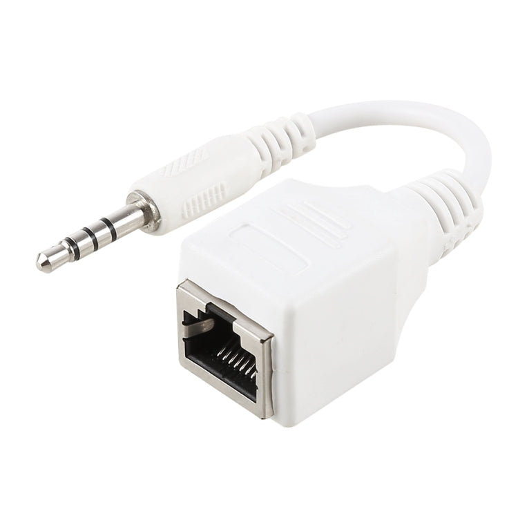 CAT5 RJ45 Socket to 3.5mm 4 Pole Male Plug Audio Ethernet LAN Network