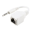 CAT5 RJ45 Socket to 3.5mm 4 Pole Male Plug Audio Ethernet LAN Network