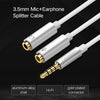 Ugreen 3.5mm Male to 2 x 3.5mm Female Audio Connector Adapter Cable 2 in 1 Microphone + Earphone Splitter Cable Converter, Silver