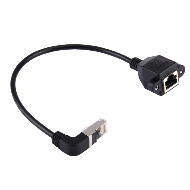 30cm RJ45 Male Bent Down to RJ45 Female LAN Extension Cable, 30cm RJ45 Male Bent Down