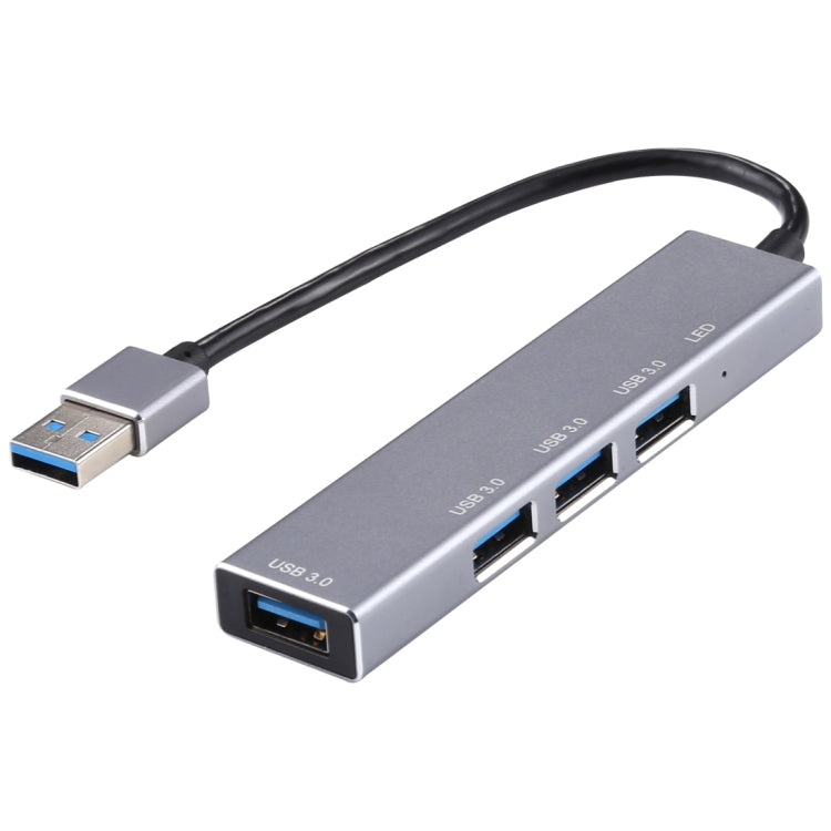 3019 4 x USB 3.0 to USB 3.0 Aluminum Alloy HUB Adapter with LED
