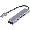 3019 4 x USB 3.0 to USB 3.0 Aluminum Alloy HUB Adapter with LED