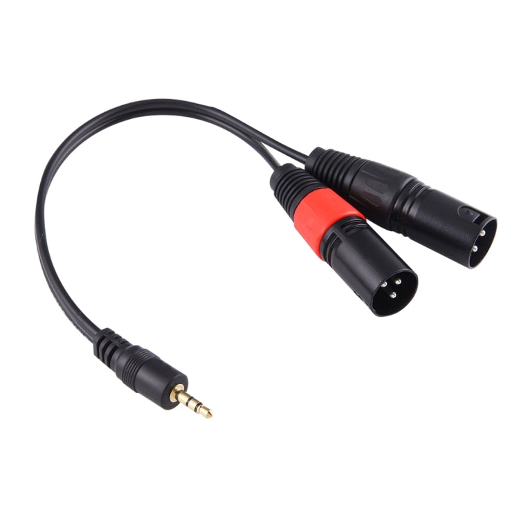 30cm Metal Head 3.5mm Male to 3 Pin XLR CANNON Male Audio Connector