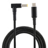 PD 100W 5.5 x 1.7mm Male Elbow to USB-C / Type-C Male Nylon Weave