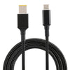 100W Big Square Male to USB-C / Type-C Male Nylon Weave Power Charge Cable for Lenovo, Cable Length: 1.7m, Big Square to Type-C