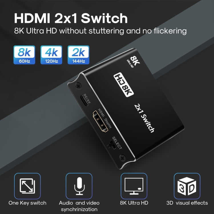 NK-W80 8K UHD HDMI 2X1 One-way Switch, NK-W80