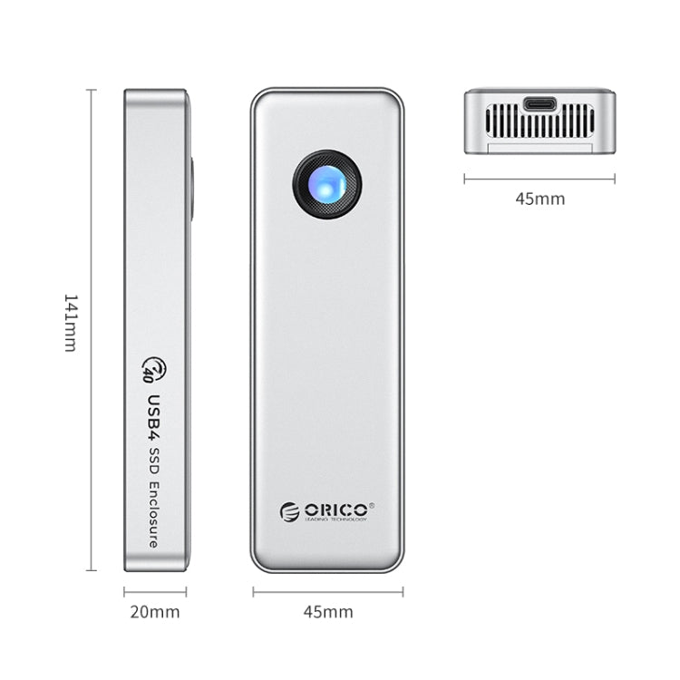 ORICO OUM2-U4-GY-BP 40Gbps M.2 SSD Enclosure with Type-C+USB Cable, OUM2-U4-GY-BP