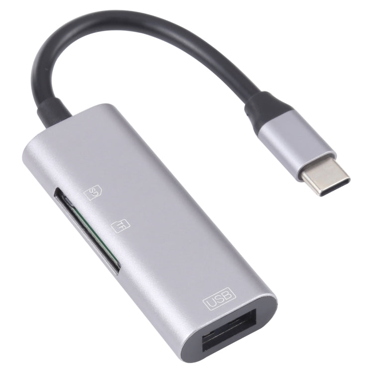 NK-3040 3 in 1 USB-C / Type-C Male to USB Female + SD / TF Card Slots