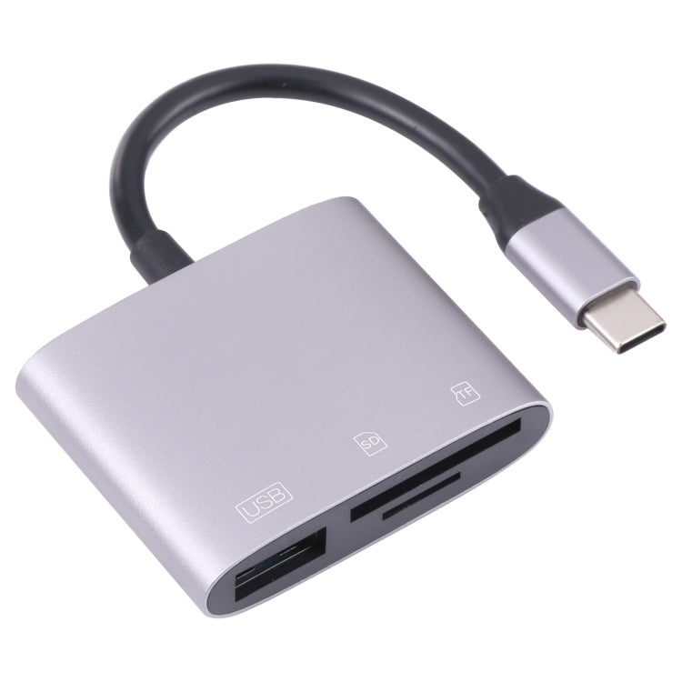 NK-3041 3 in 1 USB-C / Type-C Male to USB Female + SD / TF Card Slots