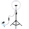 PULUZ 11.8 inch 30cm Light + 1.1m Tripod Mount Curved Surface Type-C 3 Modes Dimmable Dual Color Temperature LED Ring Vlogging Video Light  Live Broadcast Kits with Phone Clamp