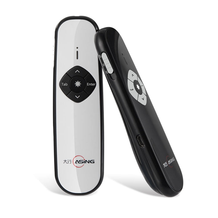 ASiNG A800 USB Charging 2.4GHz Wireless Presenter PowerPoint Clicker Representation Remote Control Pointer, Control Distance: 100m, Distance: 100m(Black), Distance: 100m(White)