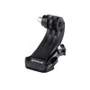 PULUZ Black Vertical Surface J-Hook Buckle Mount for PULUZ Action Sports Cameras Jaws Flex Clamp Mount for GoPro, Insta360, DJI and Other Action Cameras, J-Hook Mount