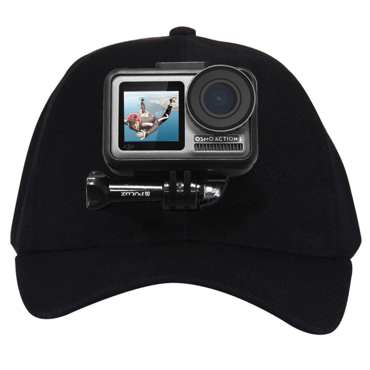 PULUZ Baseball Hat with J-Hook Buckle Mount & Screw for GoPro, DJI OSMO Action and Other Action Cameras, Baseball Hat Black Color, Baseball Hat Red Color, Baseball Hat Dark Blue Color