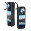For Insta360 X5 PULUZ Rotating Optical Tempered Glass Lens Guard Protective Cover, Rotating Glass Lens Guard