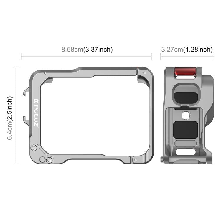 For Insta360 Ace Pro 2 PULUZ Aluminum Alloy Protective Cage Rig Dual Cold Shoe Housing Frame, For Insta360 Ace Pro 2 Meta Cage