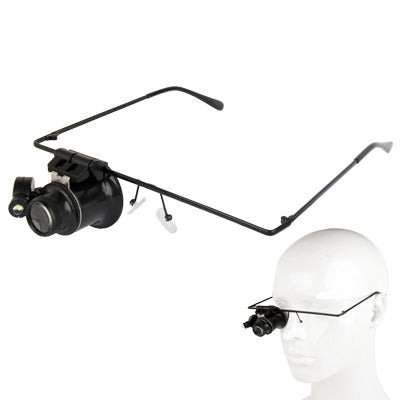 20X Glasses Type Watch Repair Magnifier With LED Light, Single