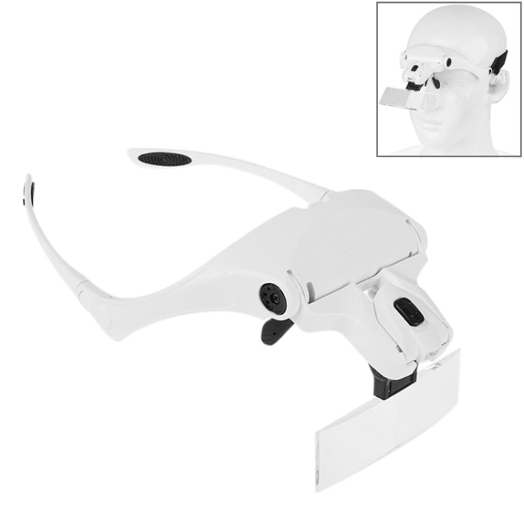 5 Lens 1.0X-3.5X Loupe Glasses Bracket Headband Magnifier with 2 LED