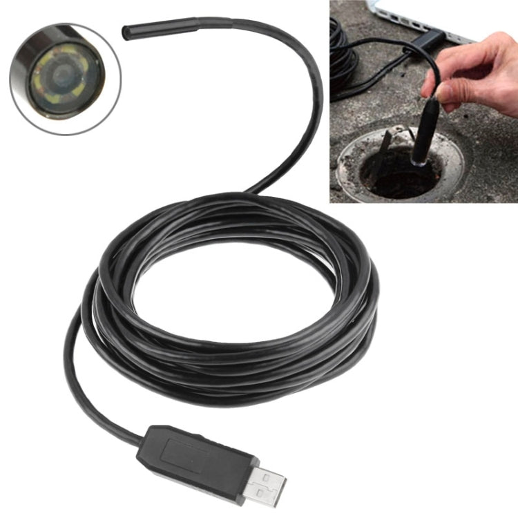 Waterproof USB Endoscope Snake Tube Inspection Camera with 6 LED for
