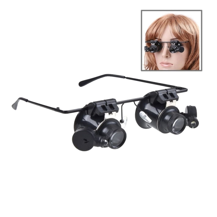 20X Glasses Type Watch Repair Loupe Magnifier with LED Light