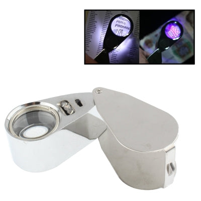 Full Metal Coating 10X Magnifying Glass Magnifier with 3 LED Lights