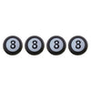 Universal 8mm American Billiards No.8 Ball Style Plastic Car Tire Valve Caps, Pack of 4, No.8 Ball