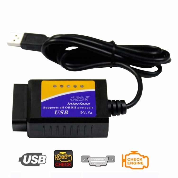 ELM327 Interface USB V1.5 OBDII Auto Diagnostic Scanner Tool, ELM327 V1.4