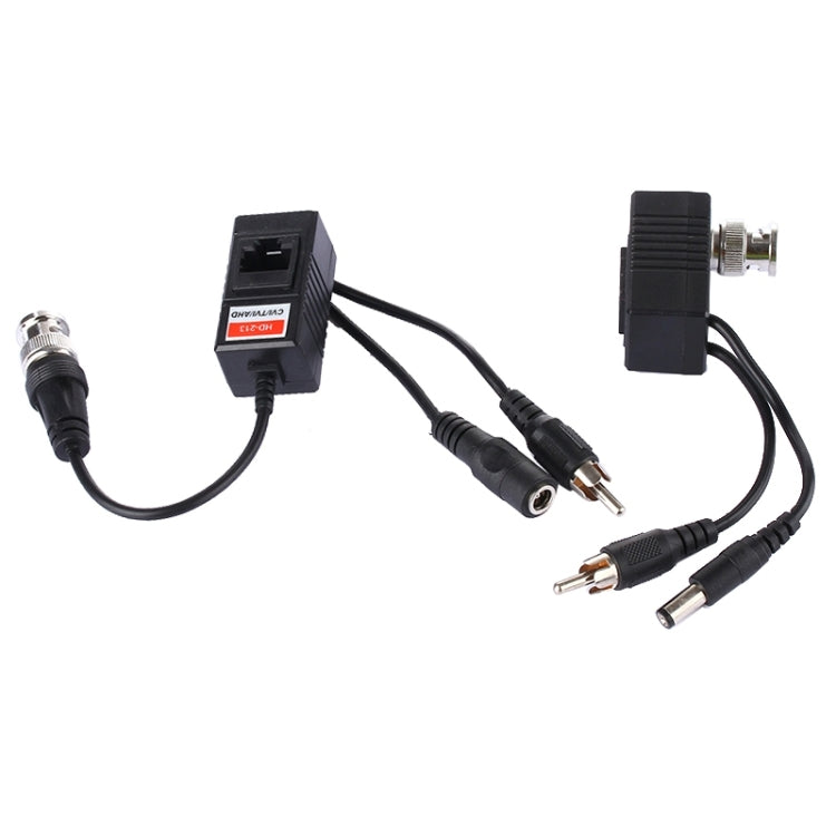 2 PCS HD 213B-C Coaxial CVI/TVI/AHD Video Audio Power Balun