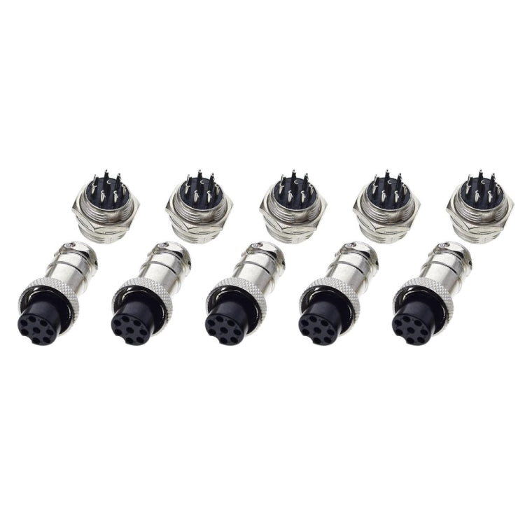 DIY 16mm 8-Pin GX16 Aviation Plug Socket Connector (5 Pcs in One