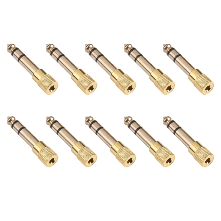 6.35mm Male to 3.5mm Female Audio Jack Adapters (10 Pcs in One Package